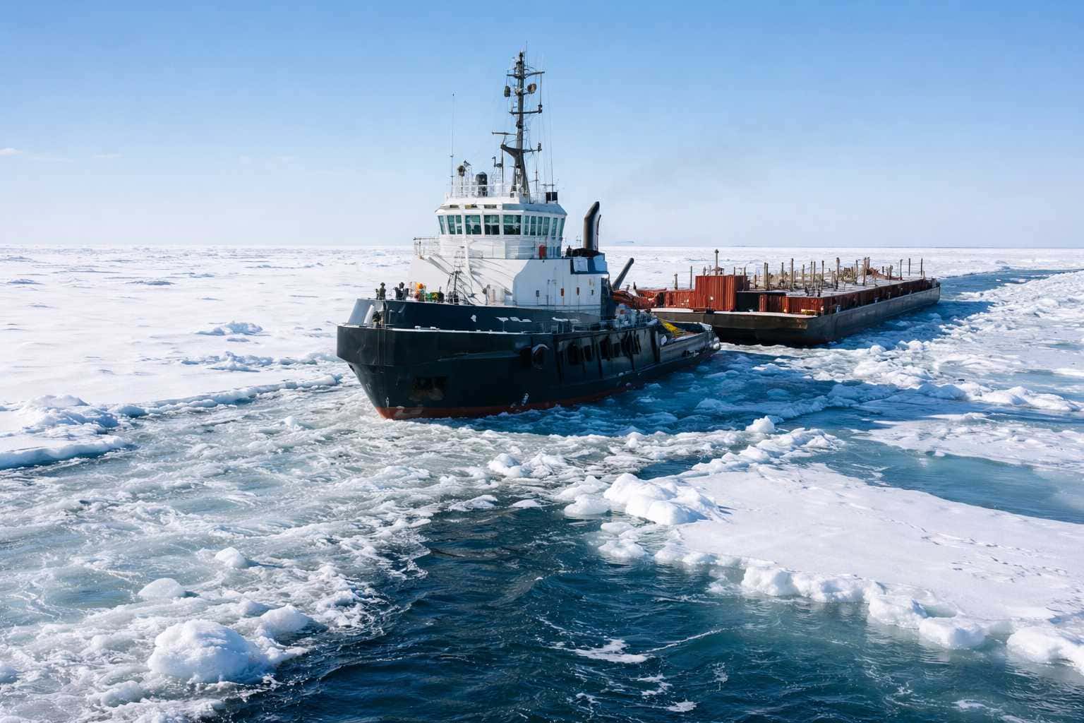 Arctic maritime vessel in ice